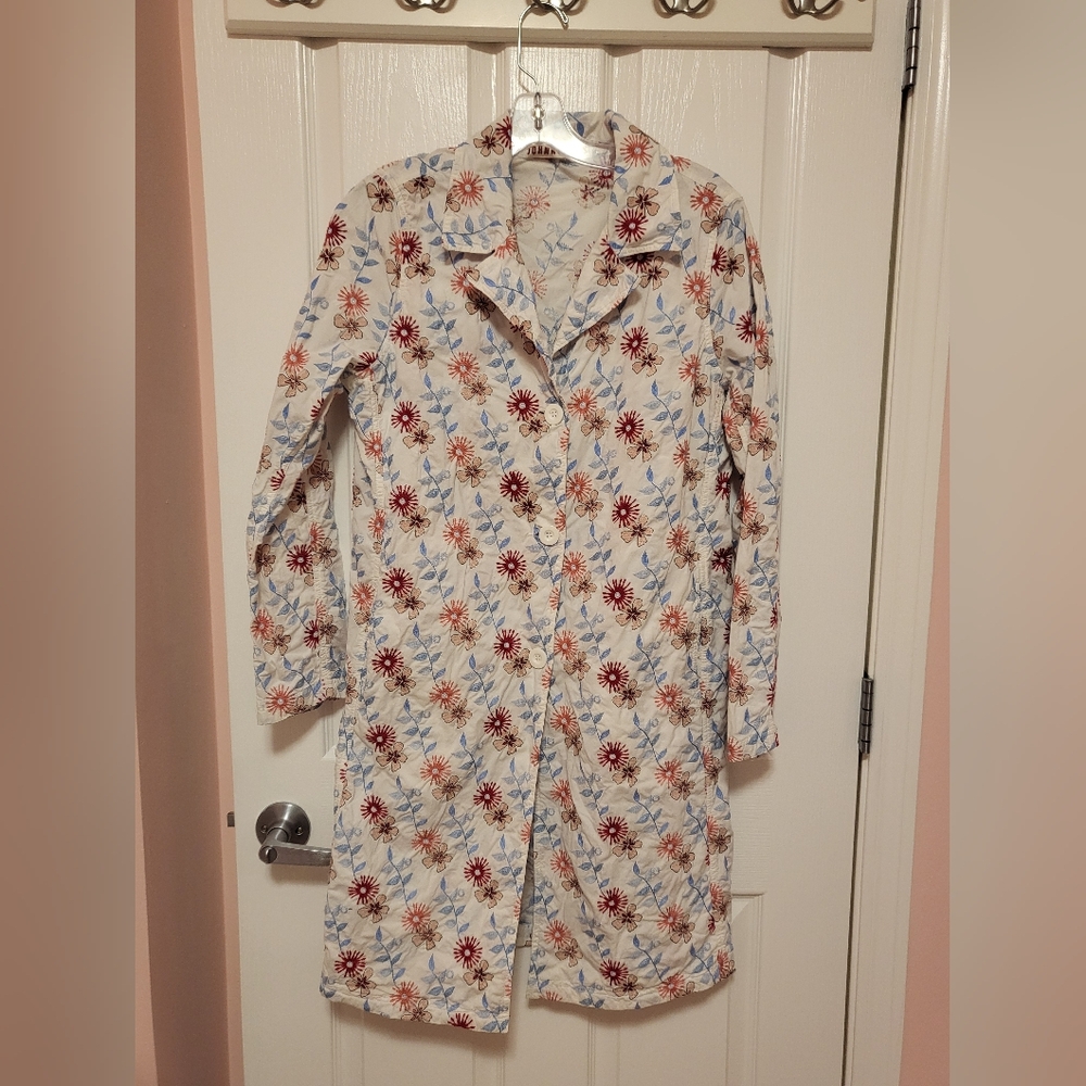 Johnny Was White Cotton Floral Jacket